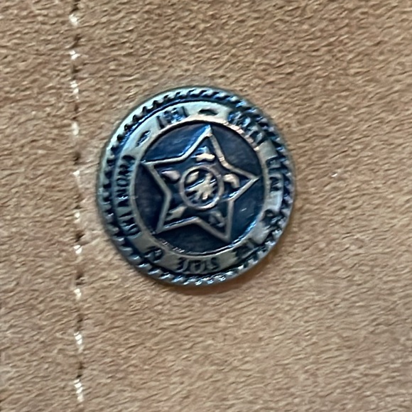 Roper Men’s Leather Vest Size Large 2Front Pockets Brown Snap Front Embroidered - Picture 10 of 13